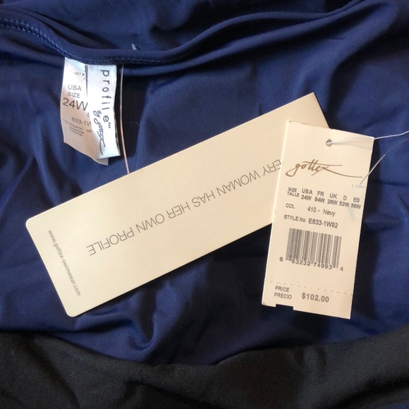 GOTTEX Size 24W Sarong-Look Bikini Swim Bottom Brief + Skirted Ruffle  $102 NEW - Picture 8 of 8